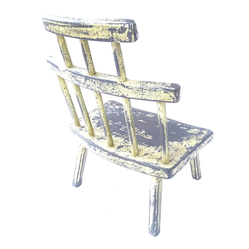 2126 - An early 20th century Eastern European painted wooden comb-back chair. H - 76cm, Seat H - 31cm, W - ... 