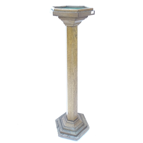 2158 - A Gothic oak pedestal stand, W30cm, H93cm