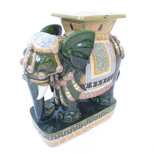 2159 - A ceramic elephant garden seat, L50cm, H56cm, D26cm