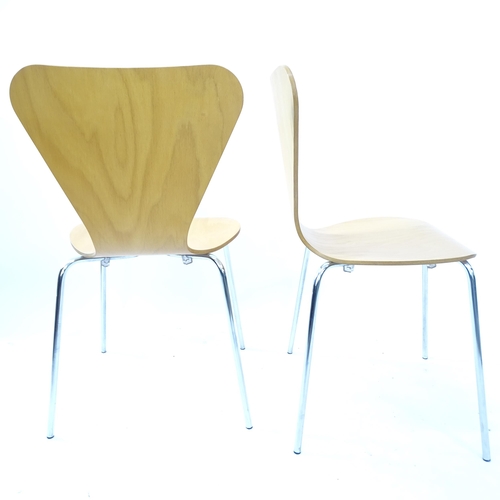 2164 - A set of 4 contemporary bent-ply stacking chairs