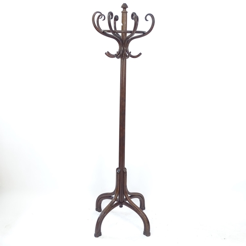 2166 - An early 20th century Thonet bentwood hat and coat stand, H205cm