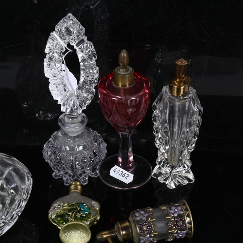 544 - 6 various scent bottles, tallest 18cm