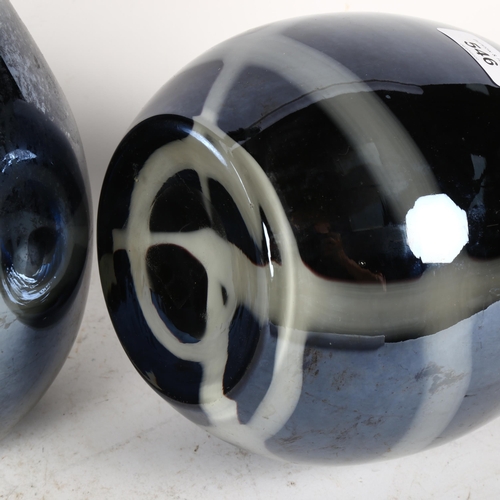 546 - A pair of blue lustre vases, height 47cm