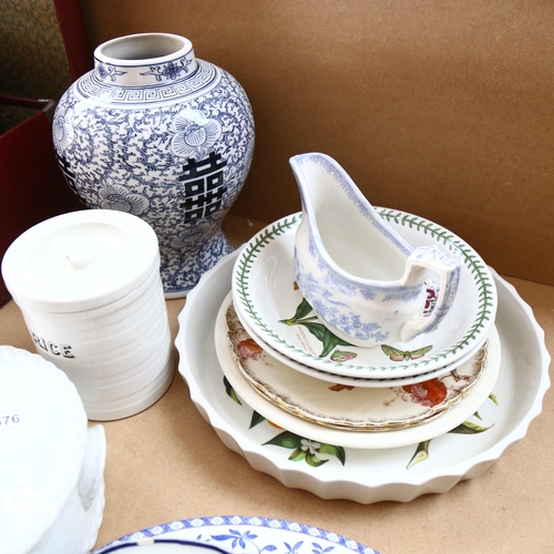 576 - Royal Worcester game tureen, rice jar, Oriental vase, and various plates