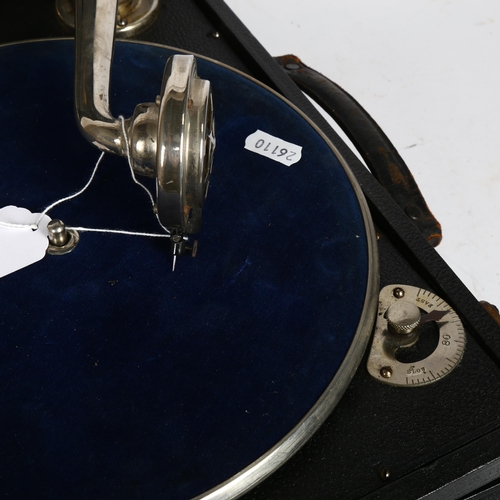 249 - An early 20th century Academy wind-up gramophone, and a quantity of 78 records