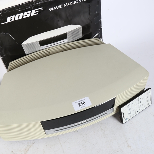 250 - BOSE - a Bose Wave music system, model AWRCC6, with instructions and remote, working order