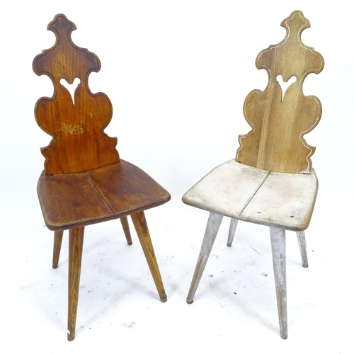 2532 - A pair of 1920s Tyrolean hall chairs