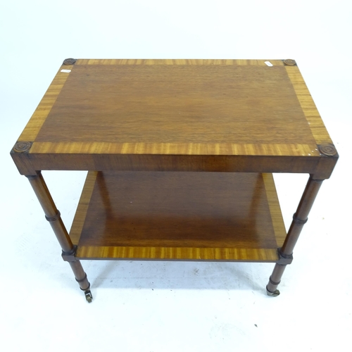 2541 - A crossbanded mahogany 2-tier tea trolley, W61cm, H61cm, D38cm