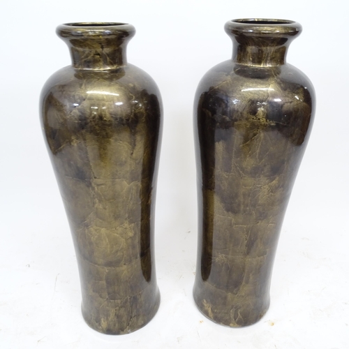 2562 - A pair of modern fibreglass tall vases, H80cm