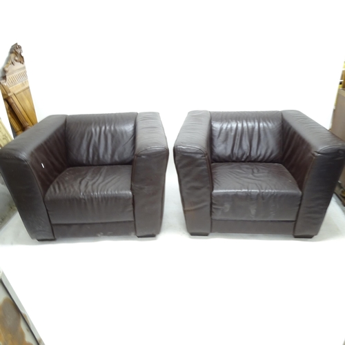 2563 - A pair of Boconcept cube armchairs, W113cm, H76cm, D88cm, seat width 60cm, height 40cm and depth 55c... 