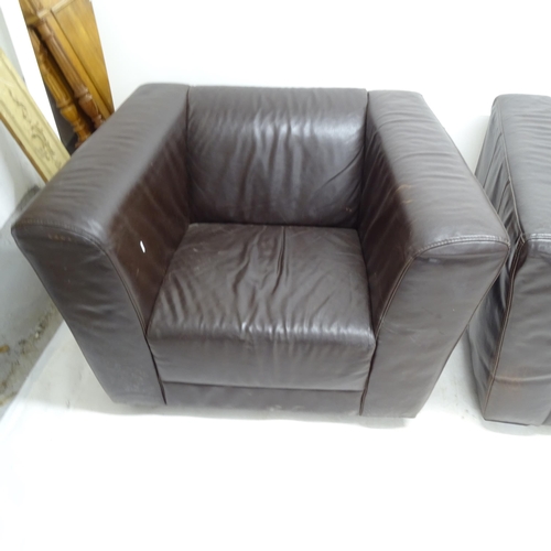 2563 - A pair of Boconcept cube armchairs, W113cm, H76cm, D88cm, seat width 60cm, height 40cm and depth 55c... 