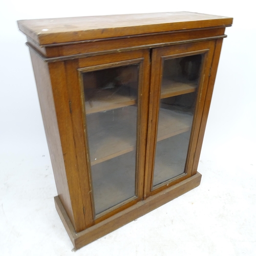 2584 - An Antique mahogany glazed 2-door bookcase, with 2 adjustable shelves, W85cm, H103cm, D33cm