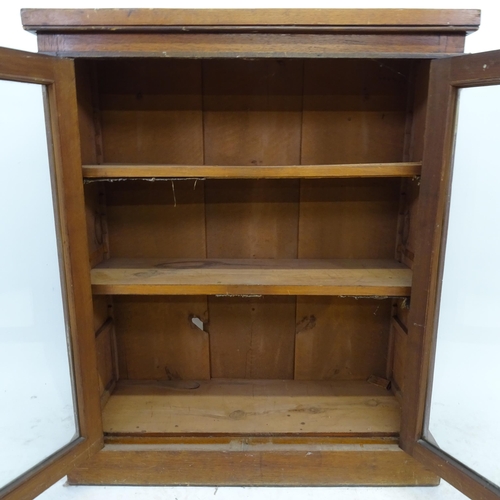 2584 - An Antique mahogany glazed 2-door bookcase, with 2 adjustable shelves, W85cm, H103cm, D33cm