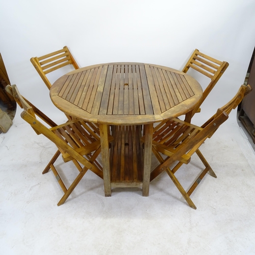 2587 - A mahogany gateleg drop leaf garden table, L118cm, H76cm, D40cm, extending to 120cm, label for Alexa... 