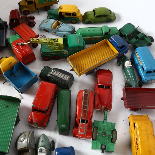 436 - A collection of Vintage Dinky toys, including vans, fire engines, and other diecast vehicles