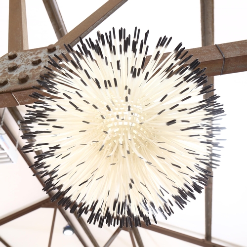 440 - A retro ceiling light fitting with plastic porcupine style quill design, diameter 40cm