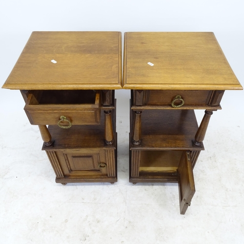 2627 - A pair of French oak bedside pot cupboards, W41cm, H80cm