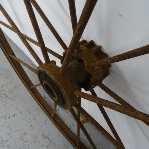 2632 - An Antique cast-iron carriage wheel, D141cm (WITH THE OPTION TO PURCHASE THE FOLLOWING LOT)