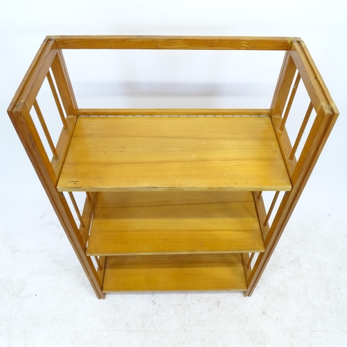 2640 - A pair of folding bookcases or display shelves, W72cm, H110cm, D34cm