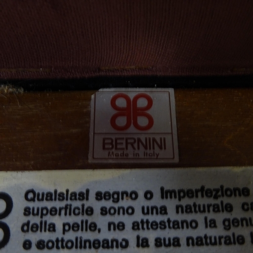 2641 - A set of 4 Bernini model 330 chairs, by Silvio Coppolo, 1969, in black leather, with maker's labels