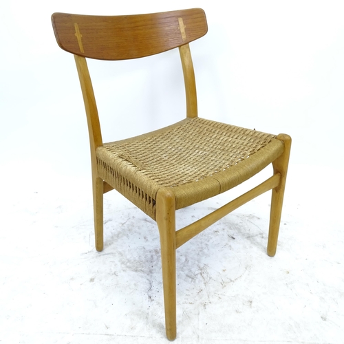 2643 - A mid-century Danish Hans Wegner, CH23 chair in teak and beech