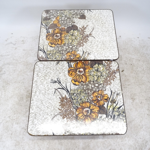 2651 - A pair of mid-century melamine-topped folding tray tables, W61cm, H52cm, D50cm