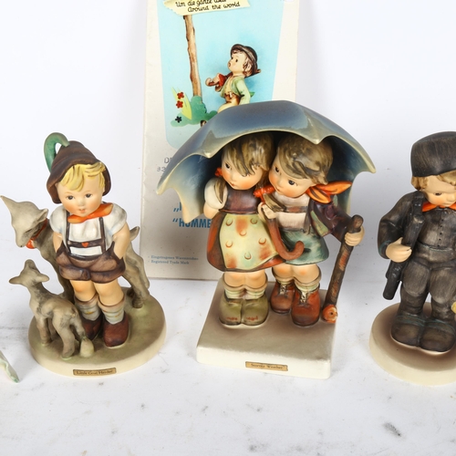 639 - A group of 4 Goebels Hummel figures, tallest 15cm, and a Goebels bird