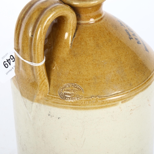 649 - A stoneware flagon advertising Mackintosh Ginger Beer, Gillingham 1928