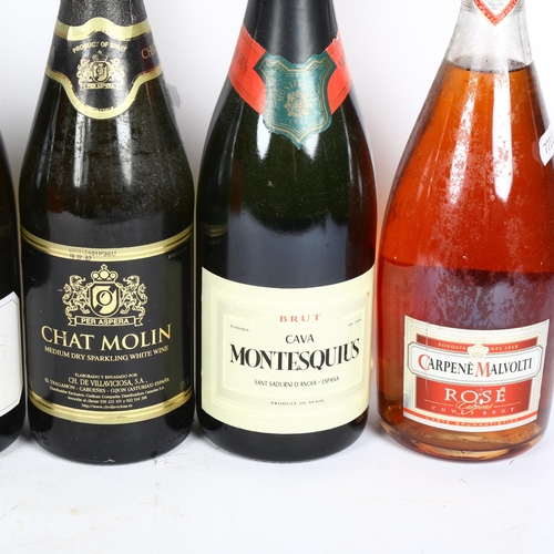 666 - 6 bottles of sparkling wine, including Cava and Pique Poul-Chardonnay