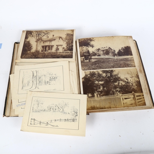 104 - 19th century photograph album of American homes and stockyards in Iowa and other States