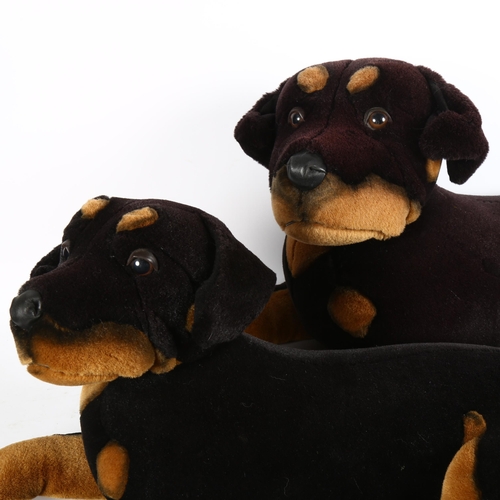 108 - A graduated pair of toy dogs, largest length 70cm