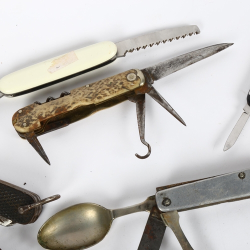 137 - Various utility knives, including J H Thompson, and staghorn example