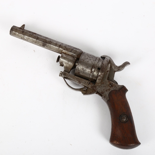 139 - A Belgian pinfire pocket pistol, barrel marked ELG, barrel length 9cm