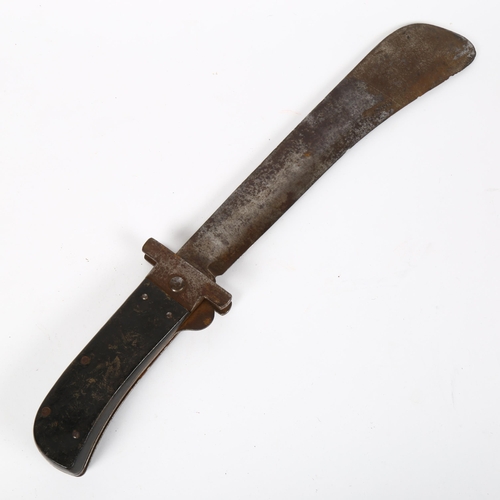 140 - A Second World War Period American pilot's folding survival machete, by Cattaraugus, blade length 25... 