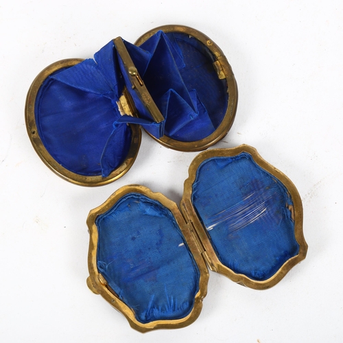 179 - 2 x 19th century tortoiseshell cases, largest length 6.5cm