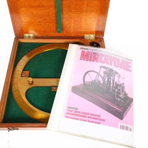 190 - S & S LTD - a brass 360 degree protractor, impressed B.1310, complete with eye glass, both with mili... 