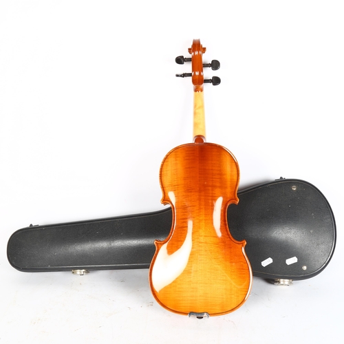 258 - A Karl Hofner, Bubenreuth violin and case, violin length 14