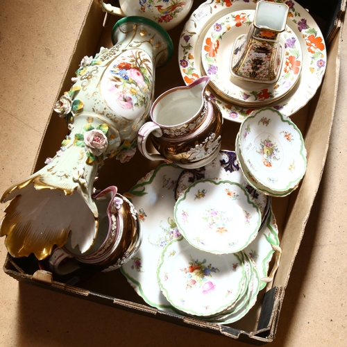 382 - Paragon water jug, Scotch ivory design fruit set, Noritake plates, Sunderland lustre jugs etc (boxfu... 