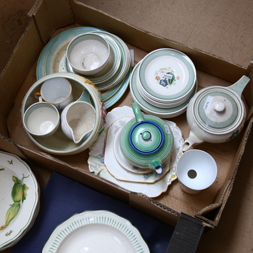 385 - 2 boxes of mixed ceramics, to include Price's teaware, Victorian jugs, various plates etc (2 boxfuls... 