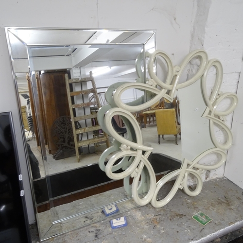 2679 - 2 modern wall mirrors, largest W74cm, H106cm