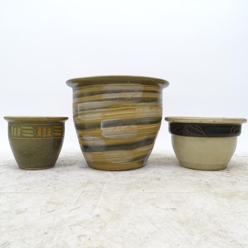 2721 - 5 various garden pots, largest D38cm, H31cm