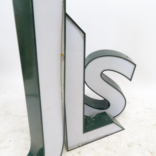 2730 - A set of 3 illuminated letters, tallest 90cm