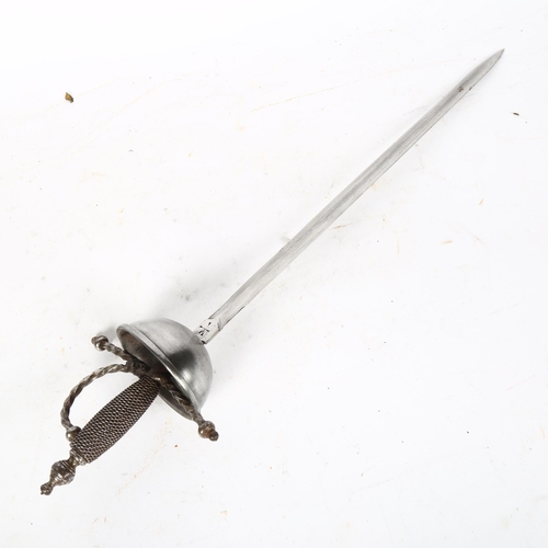 693 - A small Spanish cup-hilt rapier dagger, blade length 32cm