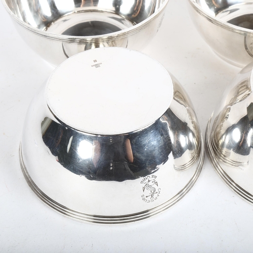 901 - CHRISTOFLE - a set of 4 silver plated bowls with engraved crests 