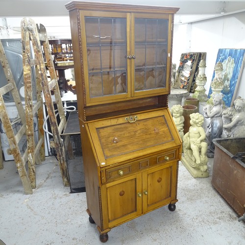 2745 - An Early 20th century style Oak bureau bookcase.