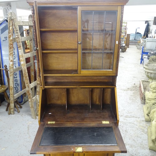 2745 - An Early 20th century style Oak bureau bookcase.