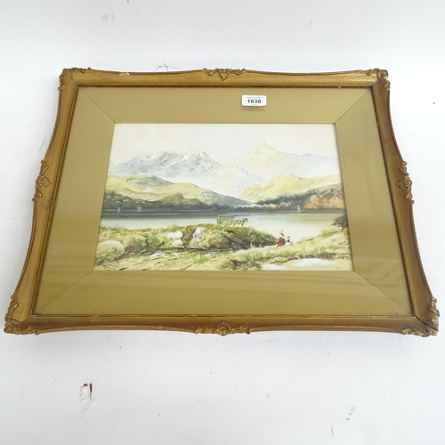 1838 - Copley Fielding, watercolour, Windermere after a storm, signed, 9.5