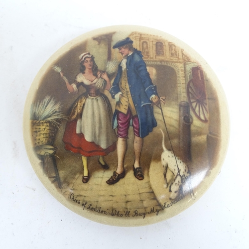 403 - Victorian Pratt Ware polychrome pot lids, and others