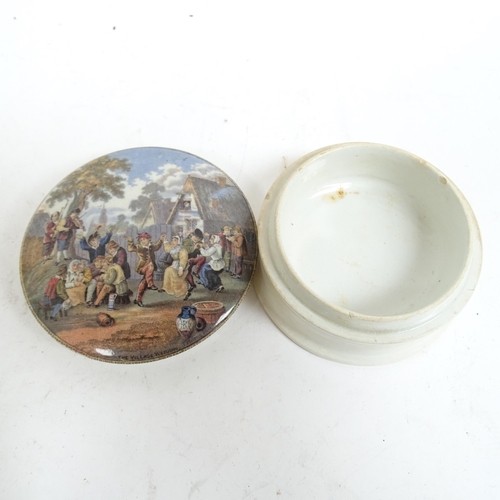 403 - Victorian Pratt Ware polychrome pot lids, and others