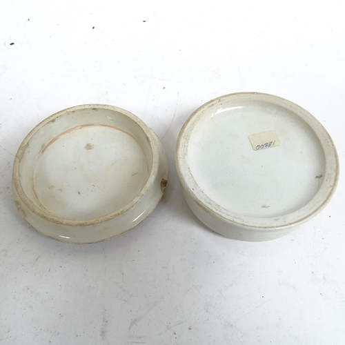 403 - Victorian Pratt Ware polychrome pot lids, and others